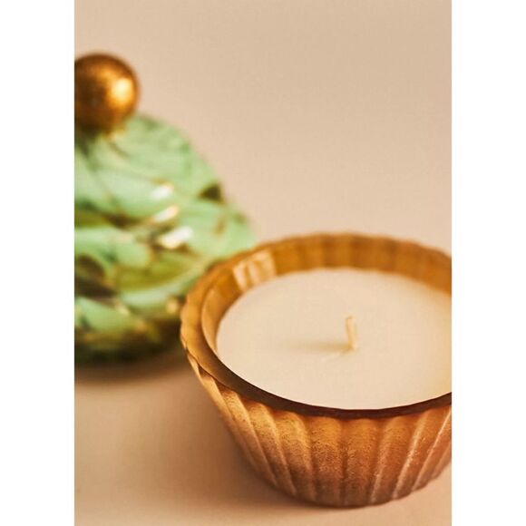 Anthropology Cupcake Gourmand Ginger Cookie Glass Candle / New No Box - Picture 3 of 9